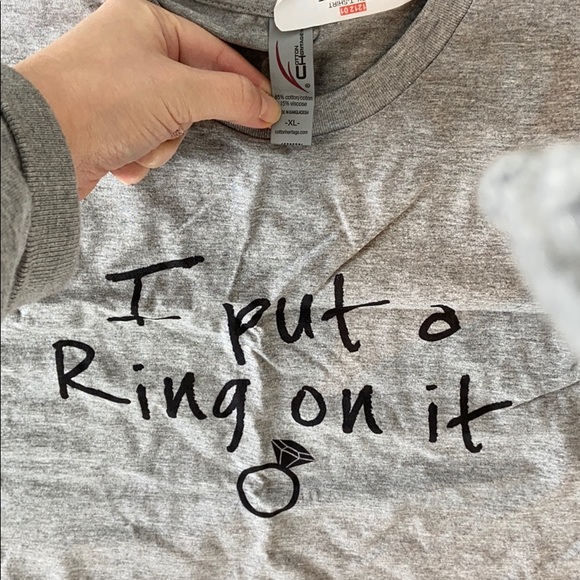 His and Hers “He Put A Ring On It” t-shirts - Picture 2 of 3